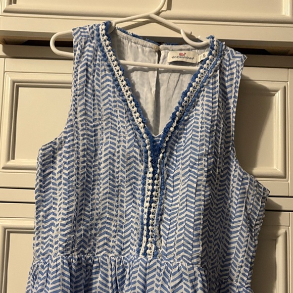 Vineyard Vines Blue and White Patterned Midi Dress - Picture 3 of 3